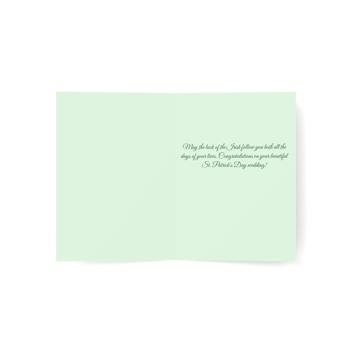 St. Patrick's Day Wedding Card — "Something old, something new, something borrowed, something green" — Personalized Congratulations