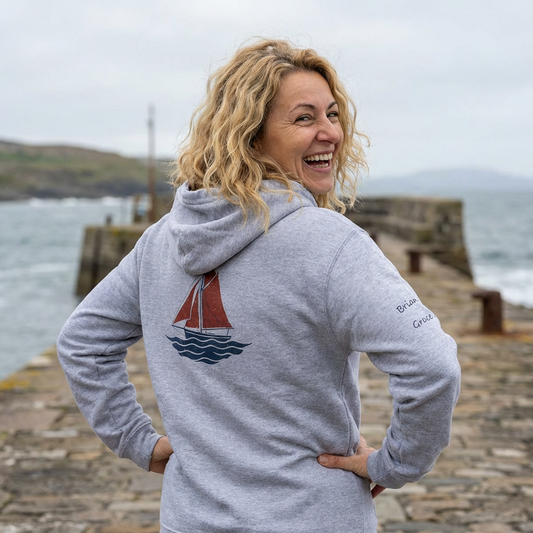 Sailing Mam Hoodie – Nautical Sailboat Graphic Pullover for Irish Sea-Loving Moms Personalize