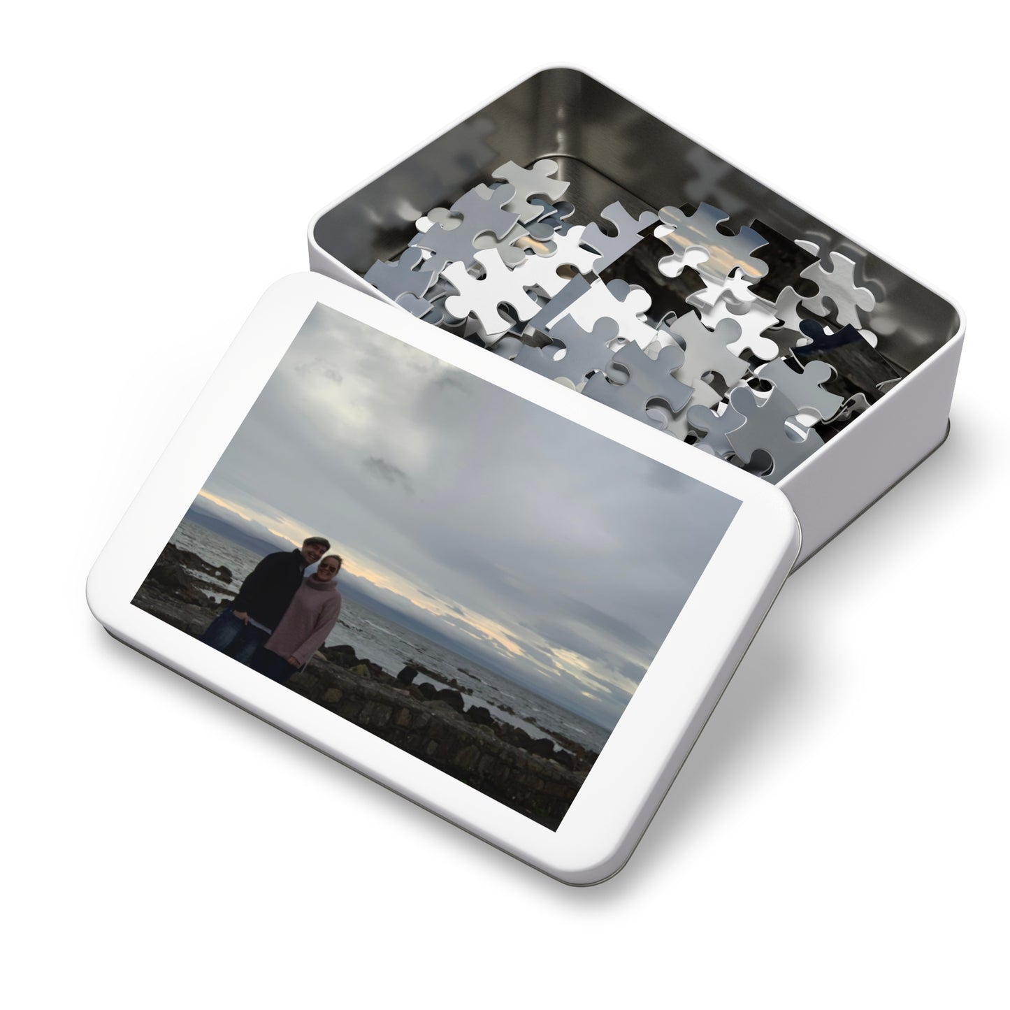 Personalized Photo Jigsaw Puzzle with Tin — Custom Memory Keepsake (Family, Travel, Ireland)
