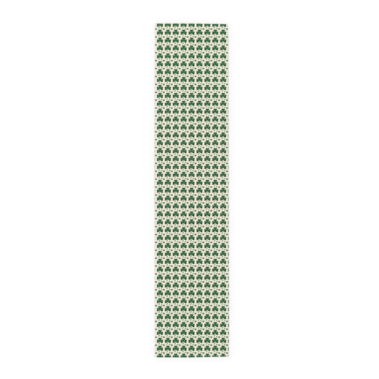 Shamrock Pattern Table Runner — Green Clover St. Patrick’s Day Decor