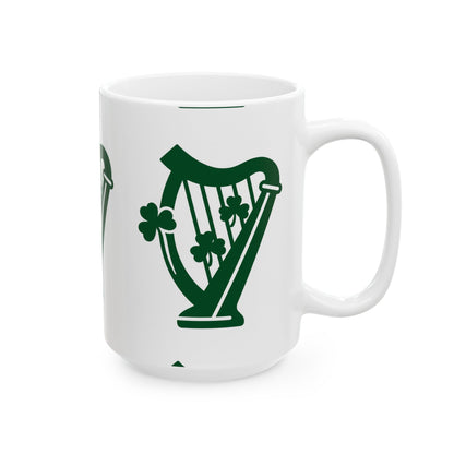 Shamrock Harp Ceramic Mug — Irish St. Patrick's Day Coffee Cup (11oz & 15oz)