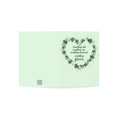 St. Patrick's Day Wedding Card — "Something old, something new, something borrowed, something green" — Personalized Congratulations