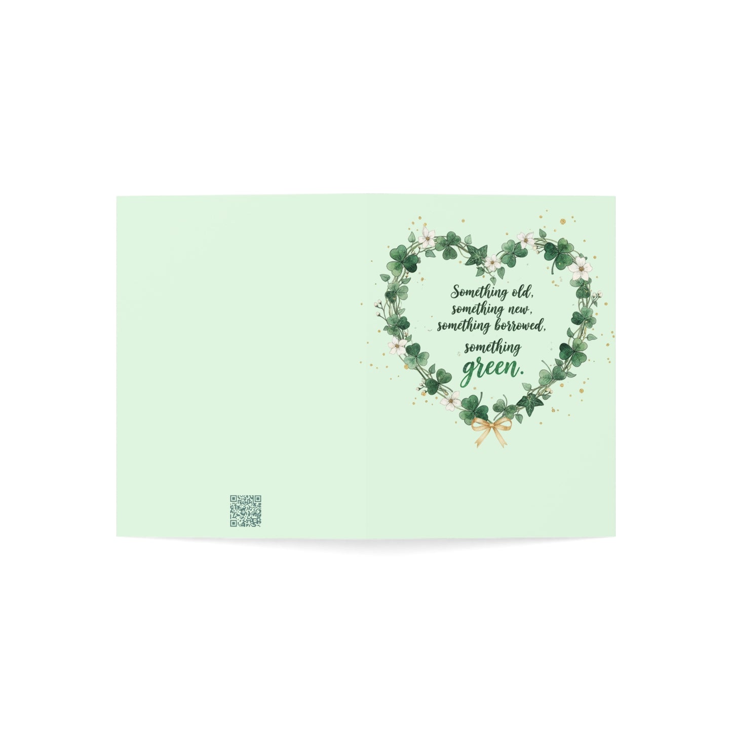 St. Patrick's Day Wedding Card — "Something old, something new, something borrowed, something green" — Personalized Congratulations