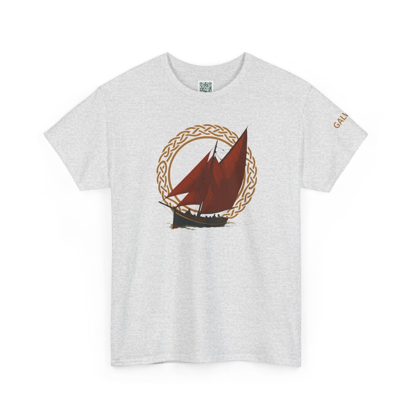 Galway Hooker Nautical T‑Shirt — "Heritage Sails On" Personalized Back & Sleeve Tee
