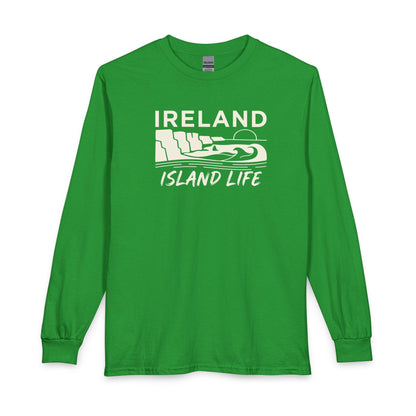 Ireland Island Life Long Sleeve Shirt — Personalize Retro Coastal Tee