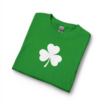 Personalize Long Sleeve T-Shirt - Minimal White Chest Shamrock Graphic