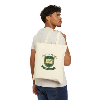 Celtic Academia Canvas Tote Bag — Irish Heritage Society Book Tote