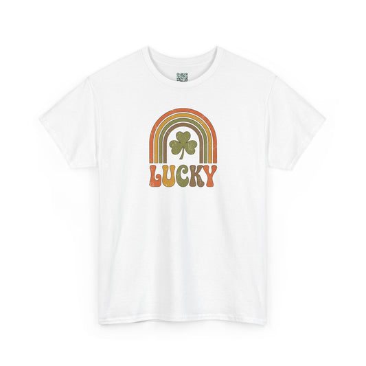 Lucky Retro Rainbow T-Shirt — Vintage Shamrock St. Patrick’s Tee