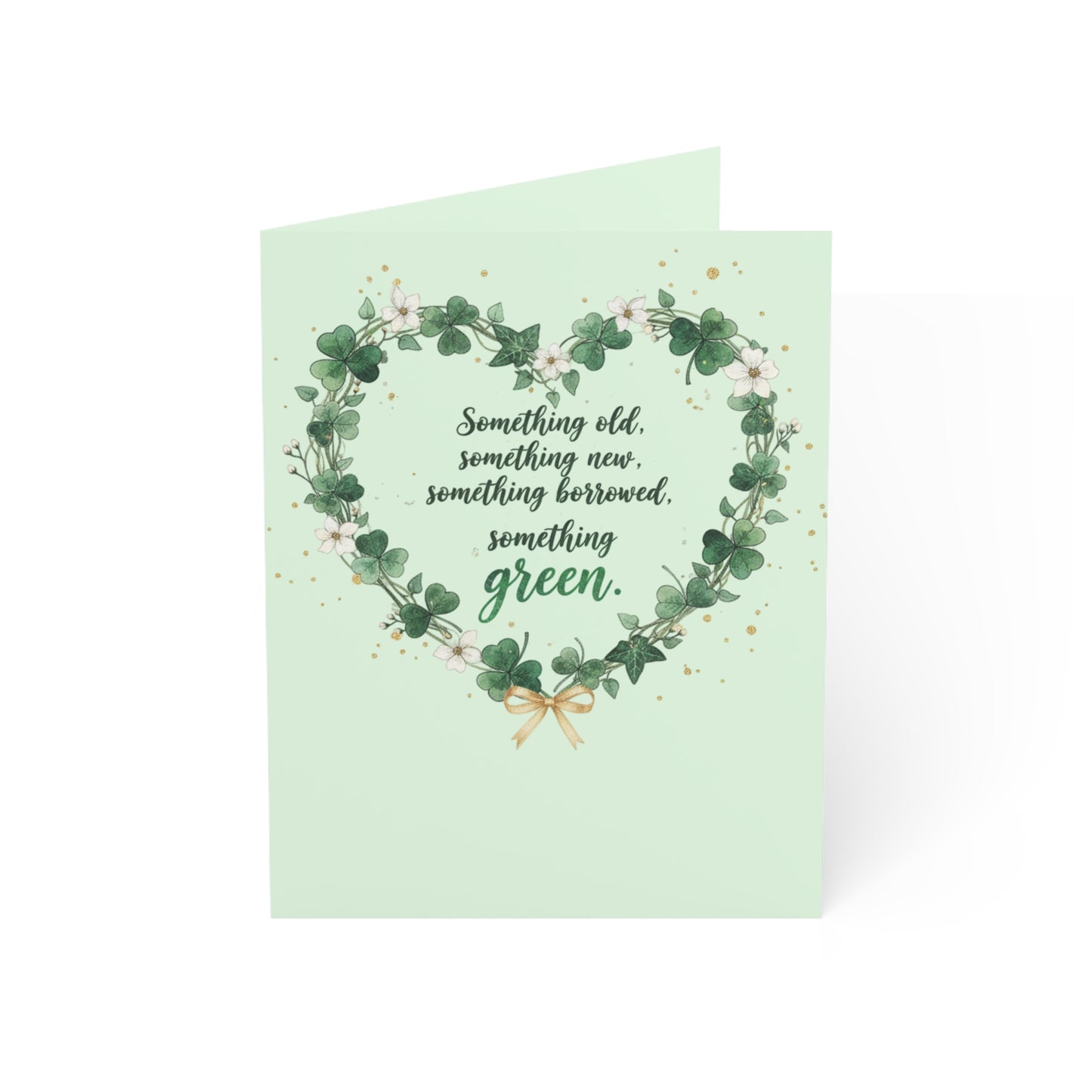 St. Patrick's Day Wedding Card — "Something old, something new, something borrowed, something green" — Personalized Congratulations