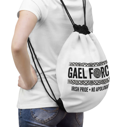 Gael Force Drawstring Bag — Irish Pride 'No Apologies' Gym Sack (Custom Name Available)