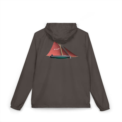 Captain Red Sailboat Hooded Windbreaker Jacket