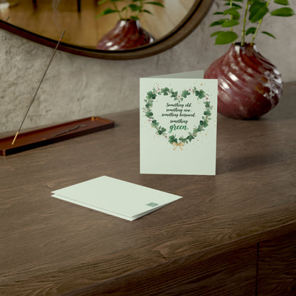 St. Patrick's Day Wedding Card — "Something old, something new, something borrowed, something green" — Personalized Congratulations