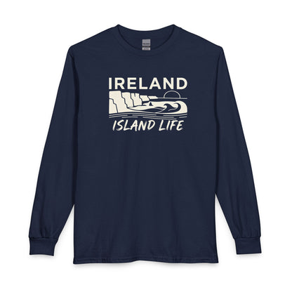 Ireland Island Life Long Sleeve Shirt — Personalize Retro Coastal Tee