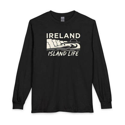 Ireland Island Life Long Sleeve Shirt — Personalize Retro Coastal Tee