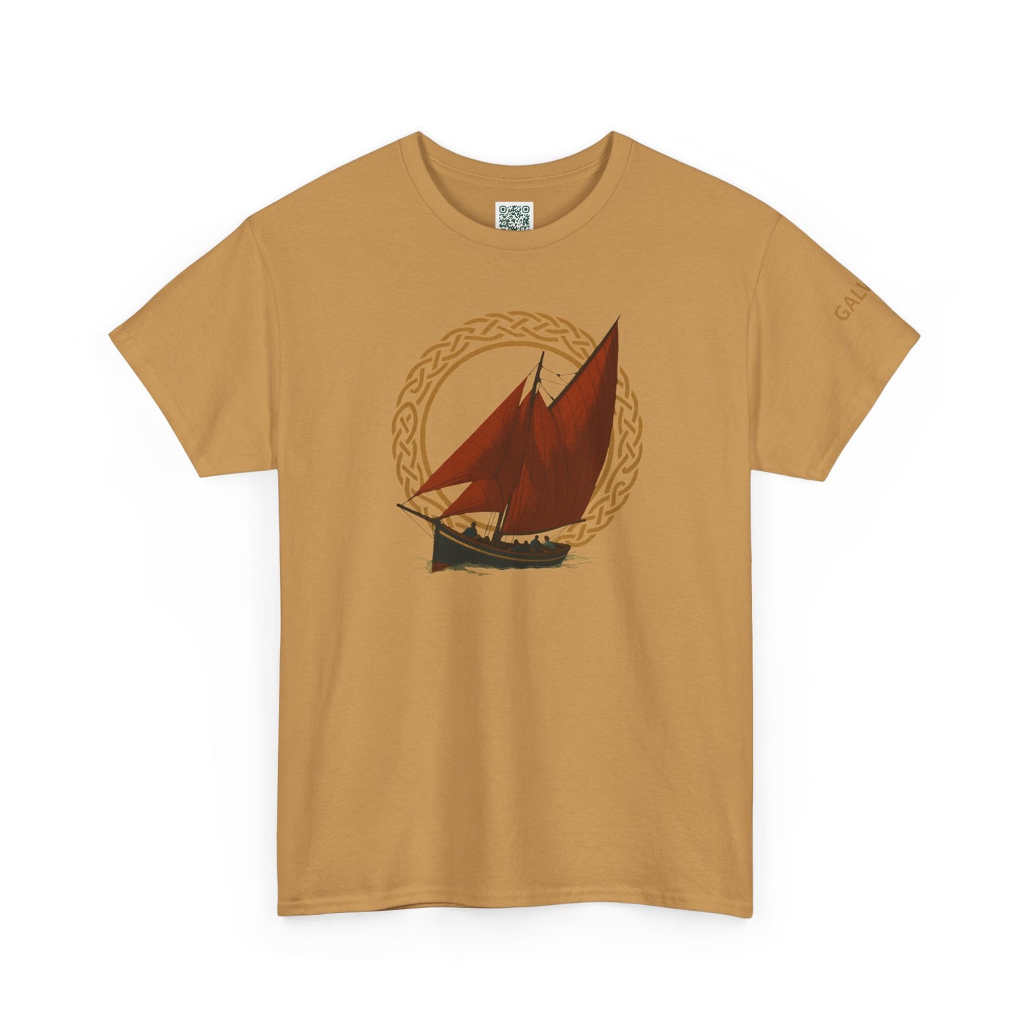 Galway Hooker Nautical T‑Shirt — "Heritage Sails On" Personalized Back & Sleeve Tee