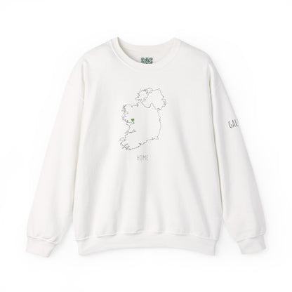 Ireland Outline Crewneck Sweatshirt — Minimal Irish Map Design with 'Heart' Accent Personalize