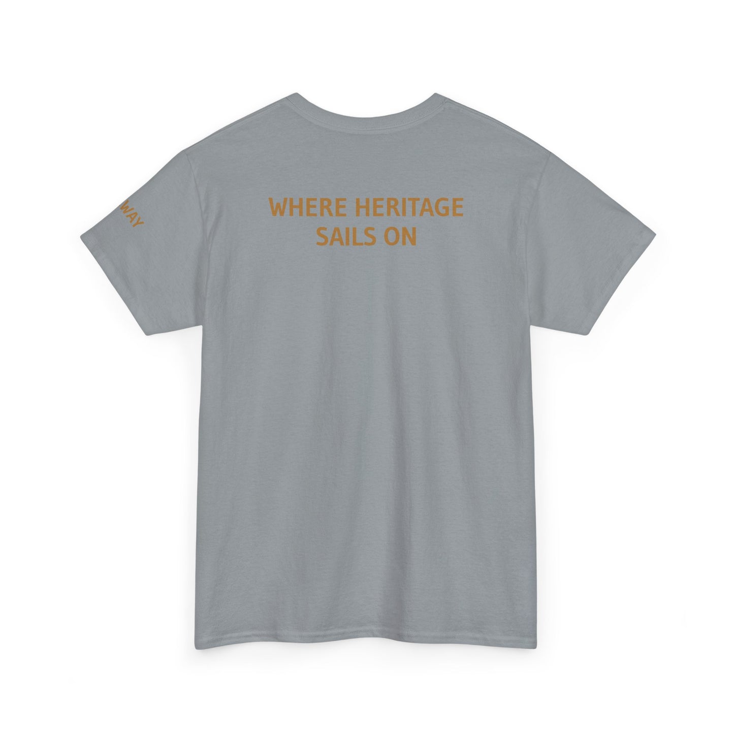 Galway Hooker Nautical T‑Shirt — "Heritage Sails On" Personalized Back & Sleeve Tee