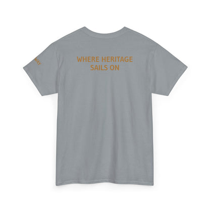 Galway Hooker Nautical T‑Shirt — "Heritage Sails On" Personalized Back & Sleeve Tee