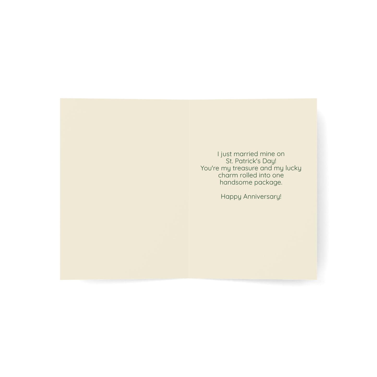 Funny Romantic Anniversary Card — "You're My Treasure" (St. Patrick's Day Theme)