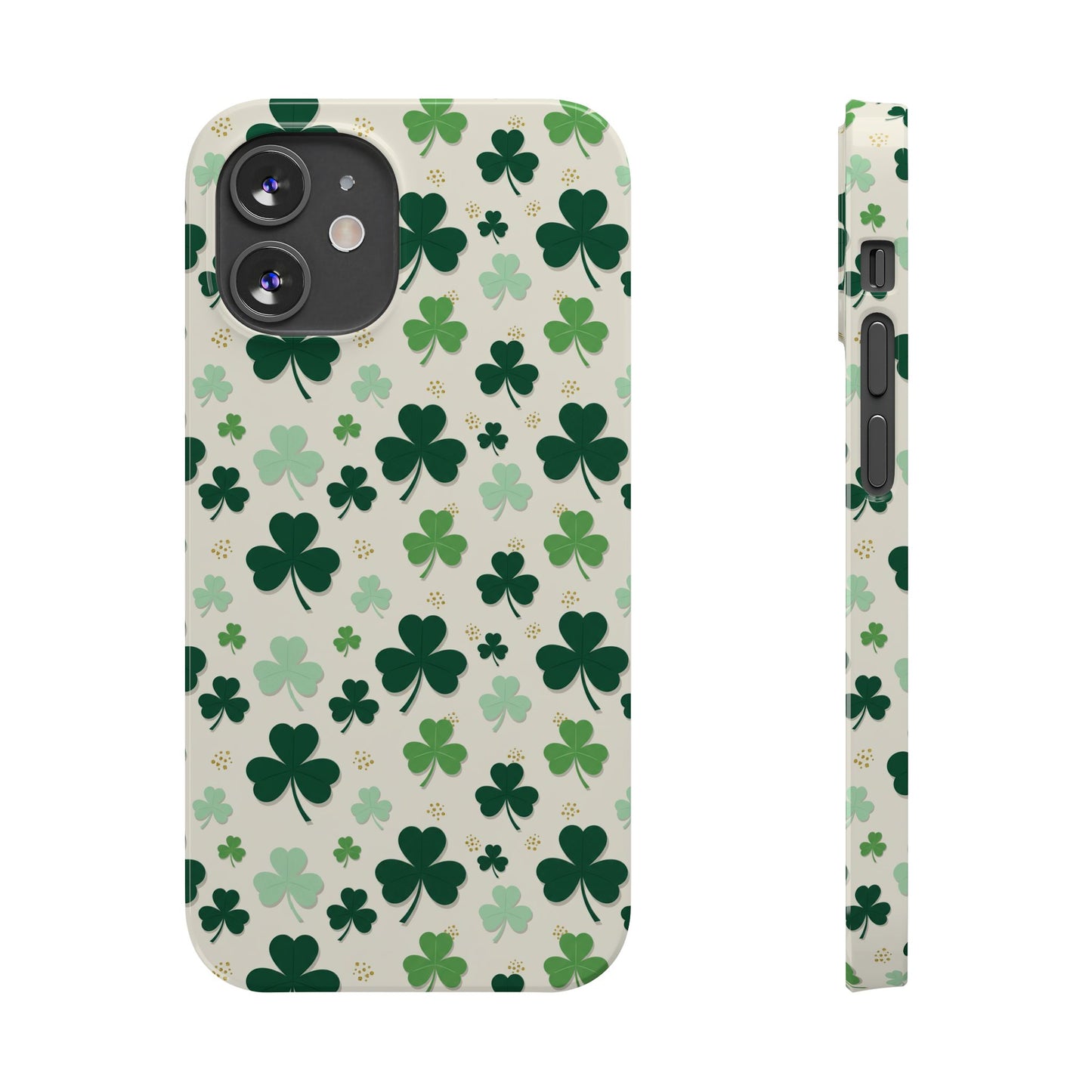 Shamrock Pattern Slim Phone Case — Irish Clover Protective Cover