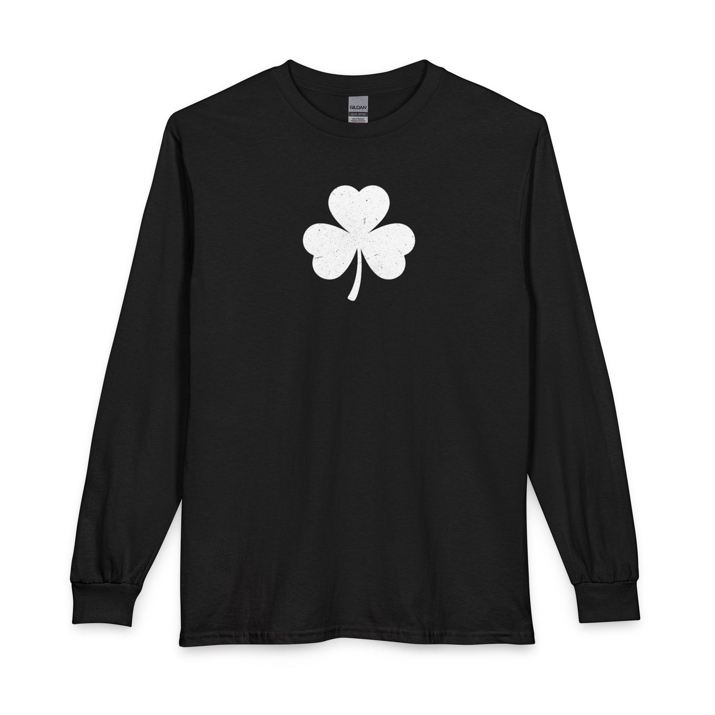 Personalize Long Sleeve T-Shirt - Minimal White Chest Shamrock Graphic