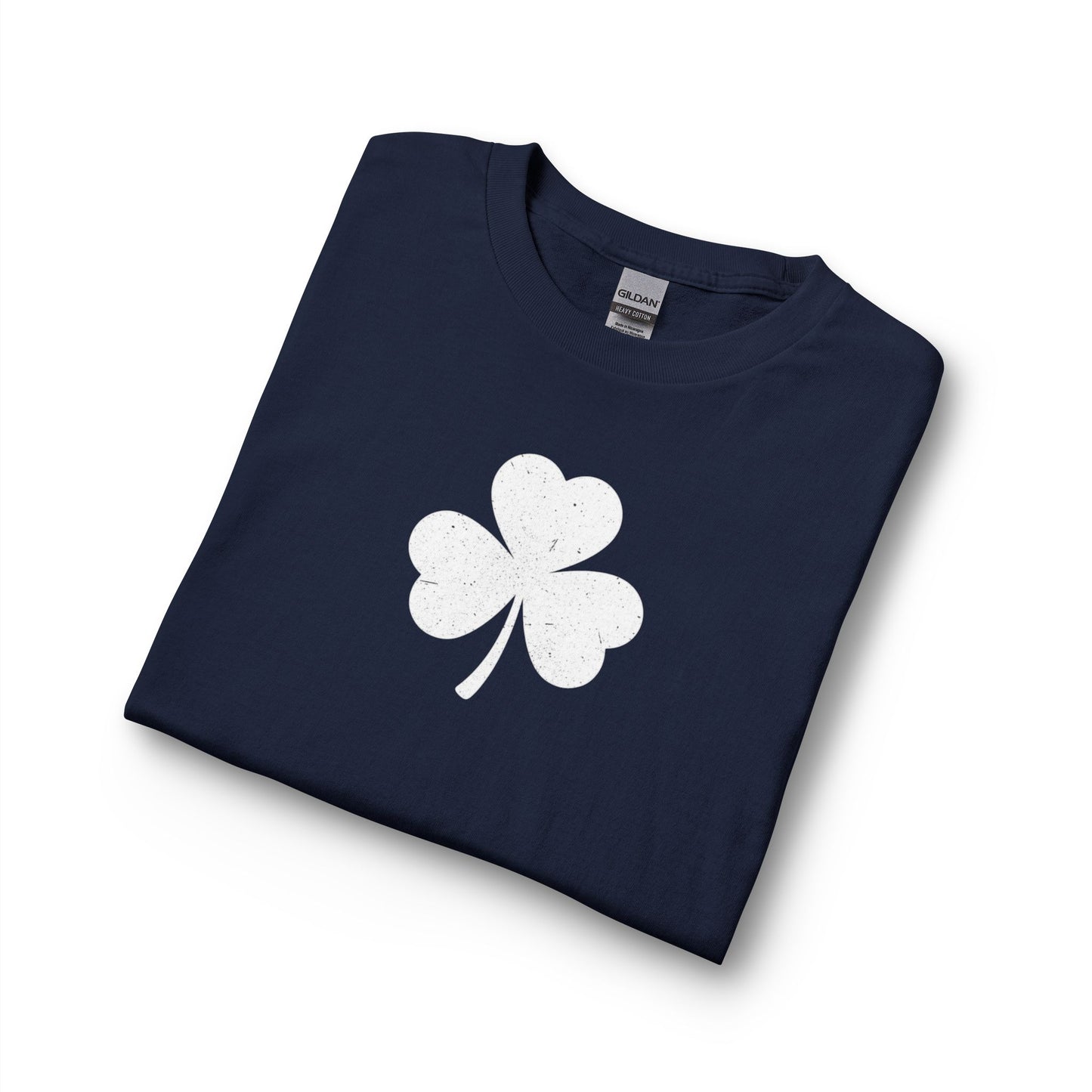 Personalize Long Sleeve T-Shirt - Minimal White Chest Shamrock Graphic