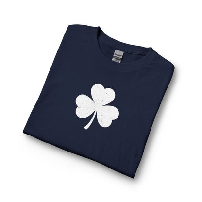 Personalize Long Sleeve T-Shirt - Minimal White Chest Shamrock Graphic