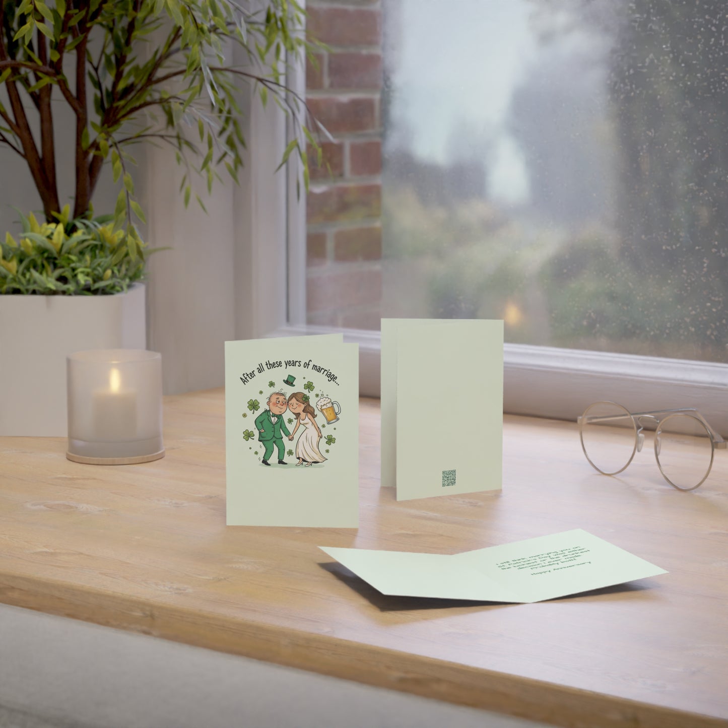 St. Patrick's Day Anniversary Card — "I Still Think Marrying You on St. Patrick's Day…Lucky or Drunk" (Humorous)