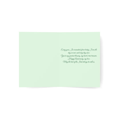 St. Patrick's Day Wedding Anniversary Greeting Card — "Married on St. Patrick's Day" Anniversary Card Personalize