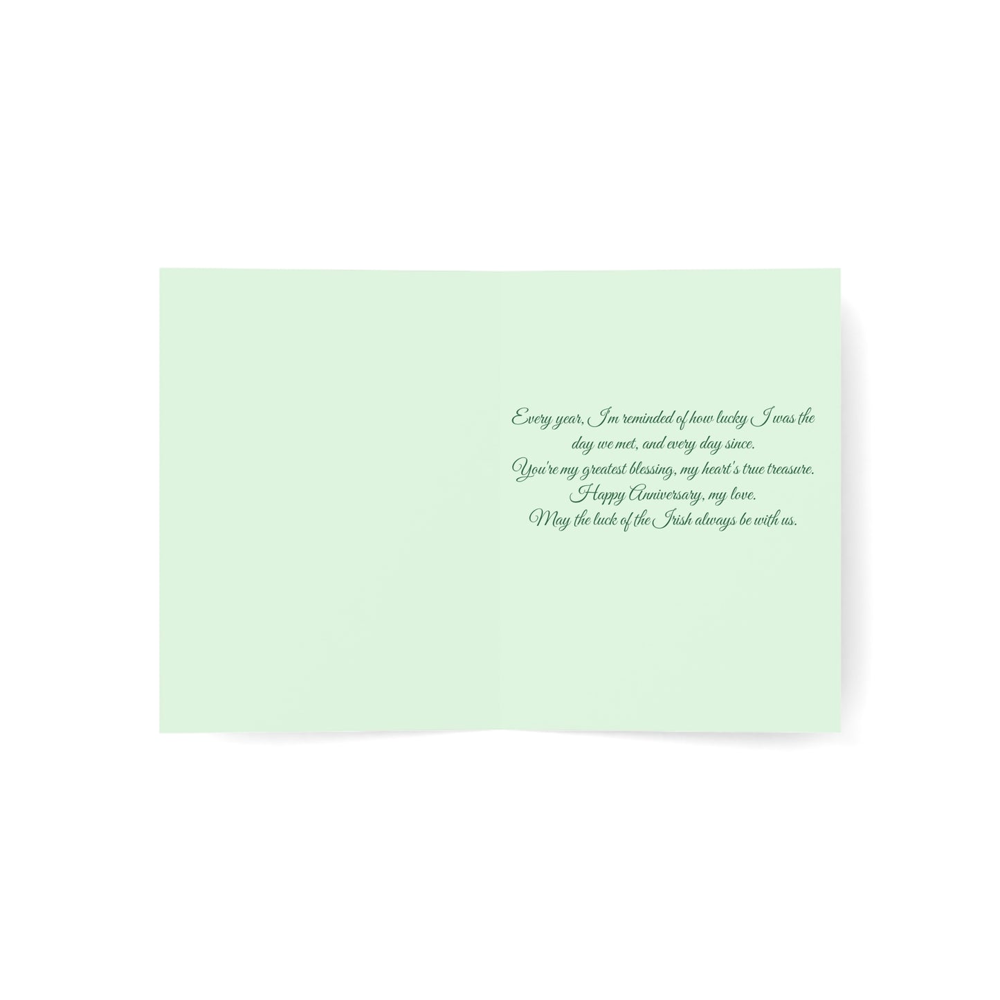 St. Patrick's Day Wedding Anniversary Greeting Card — "Married on St. Patrick's Day" Anniversary Card Personalize