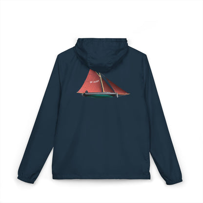 Captain Red Sailboat Hooded Windbreaker Jacket