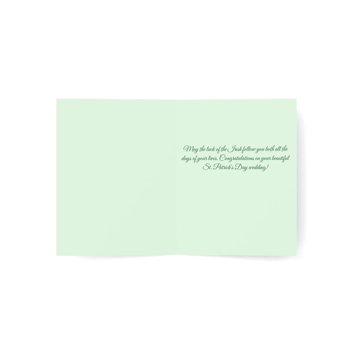 St. Patrick's Day Wedding Card — "Something old, something new, something borrowed, something green" — Personalized Congratulations