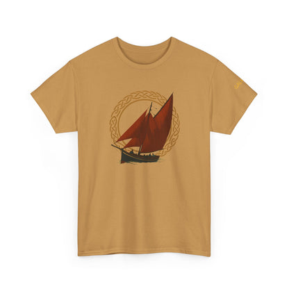 Galway Hooker Nautical T‑Shirt — "Heritage Sails On" Personalized Back & Sleeve Tee