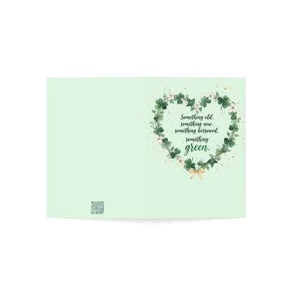 St. Patrick's Day Wedding Card — "Something old, something new, something borrowed, something green" — Personalized Congratulations