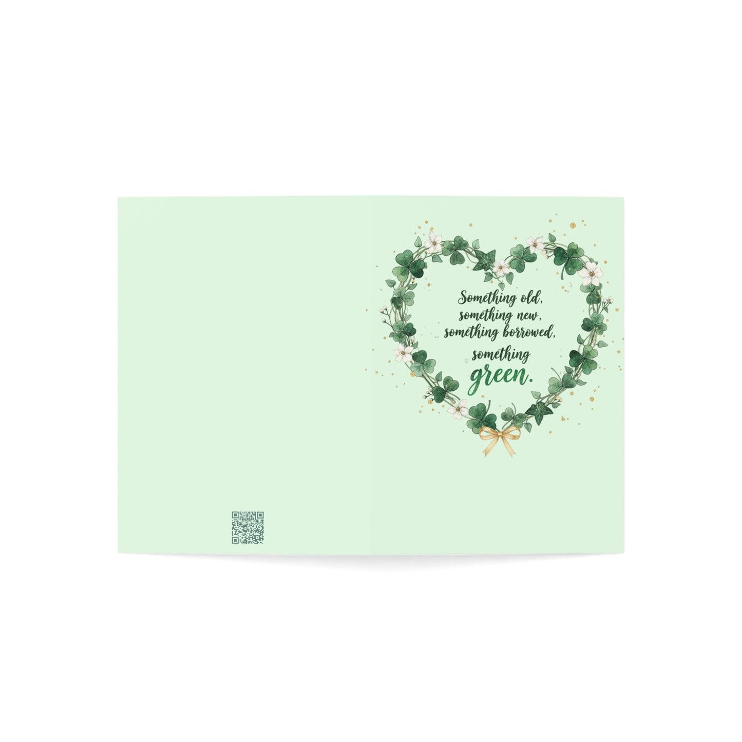 St. Patrick's Day Wedding Card — "Something old, something new, something borrowed, something green" — Personalized Congratulations
