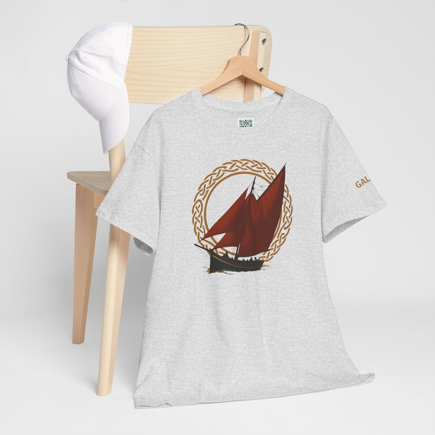 Galway Hooker Nautical T‑Shirt — "Heritage Sails On" Personalized Back & Sleeve Tee