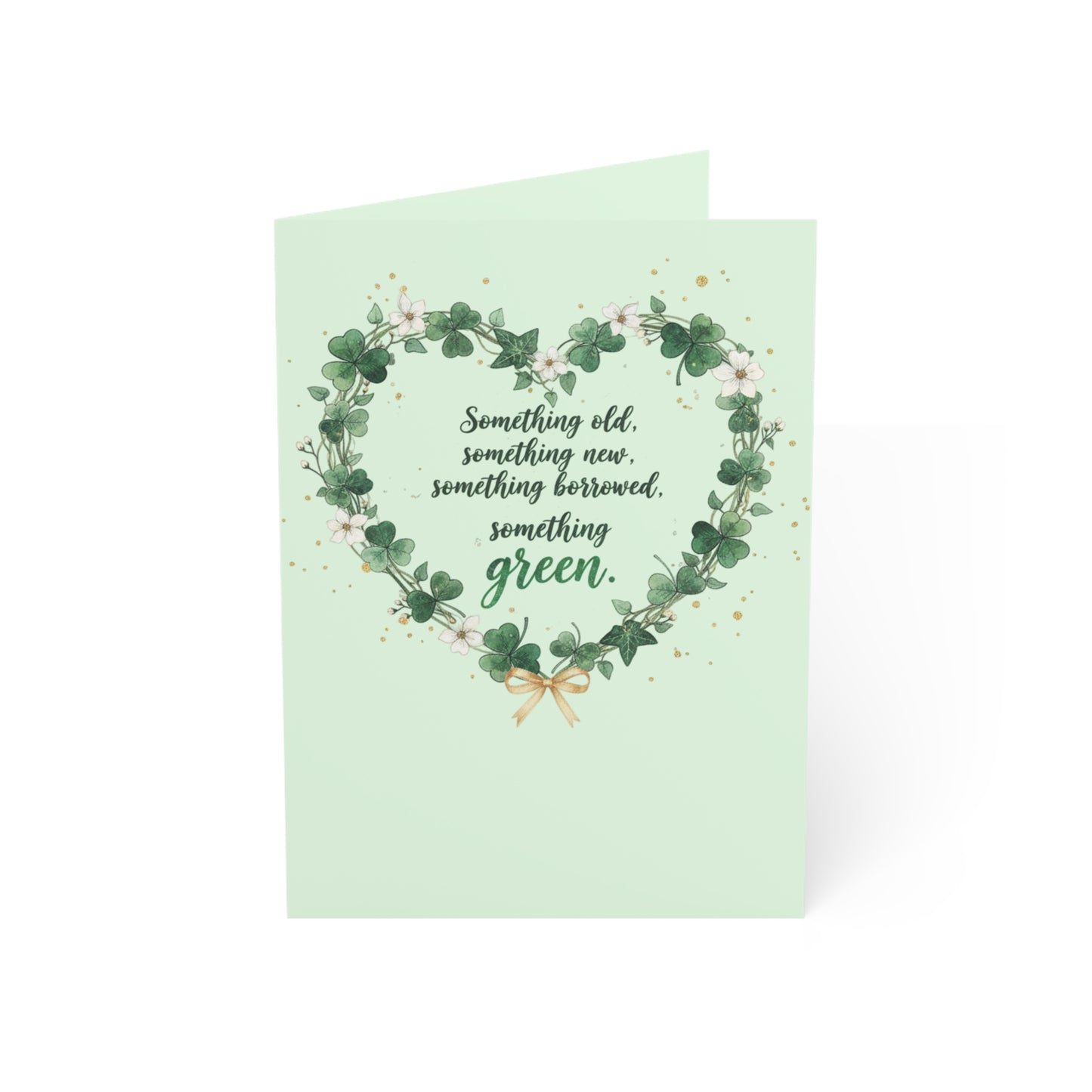 St. Patrick's Day Wedding Card — "Something old, something new, something borrowed, something green" — Personalized Congratulations
