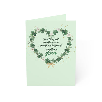 St. Patrick's Day Wedding Card — "Something old, something new, something borrowed, something green" — Personalized Congratulations