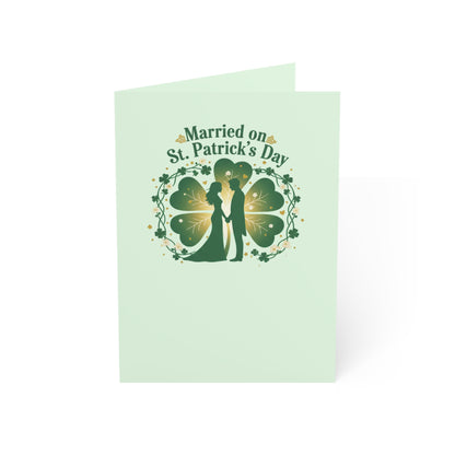 St. Patrick's Day Wedding Anniversary Greeting Card — "Married on St. Patrick's Day" Anniversary Card Personalize