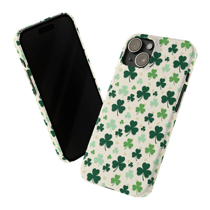 Shamrock Pattern Slim Phone Case — Irish Clover Protective Cover