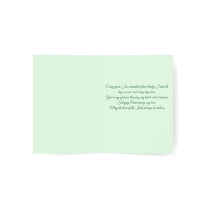 St. Patrick's Day Wedding Anniversary Greeting Card — "Married on St. Patrick's Day" Anniversary Card Personalize