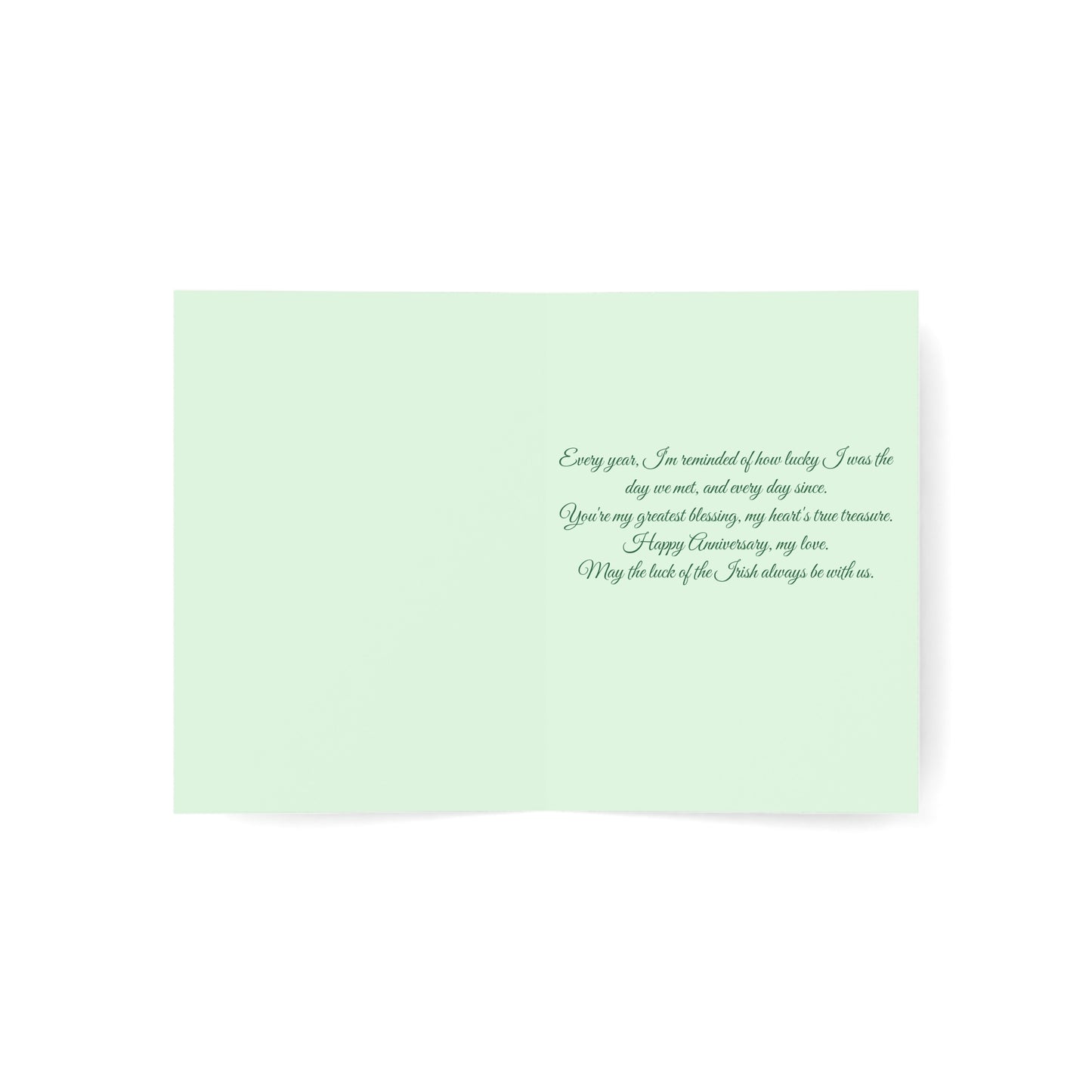 St. Patrick's Day Wedding Anniversary Greeting Card — "Married on St. Patrick's Day" Anniversary Card Personalize