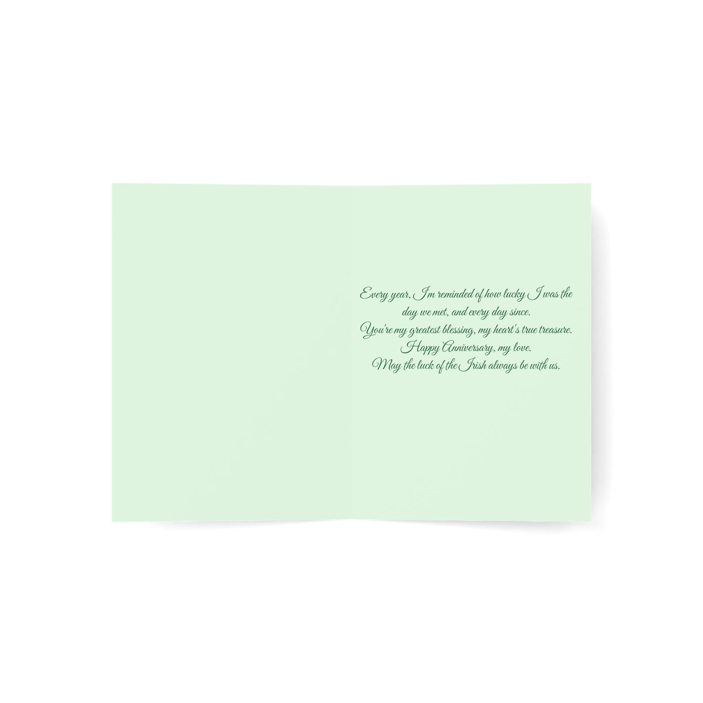 St. Patrick's Day Wedding Anniversary Greeting Card — "Married on St. Patrick's Day" Anniversary Card Personalize