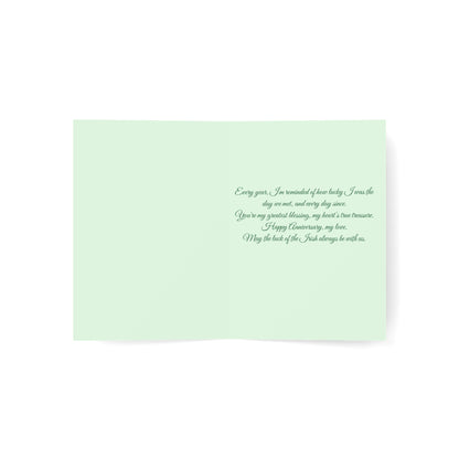 St. Patrick's Day Wedding Anniversary Greeting Card — "Married on St. Patrick's Day" Anniversary Card Personalize