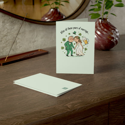 St. Patrick's Day Anniversary Card — "I Still Think Marrying You on St. Patrick's Day…Lucky or Drunk" (Humorous)