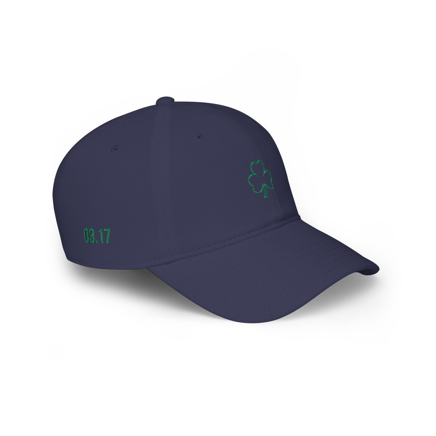 Embroidered Shamrock Low Profile Baseball Cap — St. Patrick’s Day Lucky Clover Hat (Personalize)