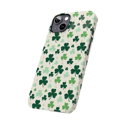 Shamrock Pattern Slim Phone Case — Irish Clover Protective Cover