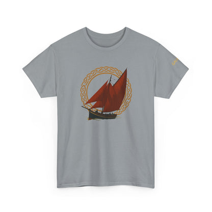 Galway Hooker Nautical T‑Shirt — "Heritage Sails On" Personalized Back & Sleeve Tee