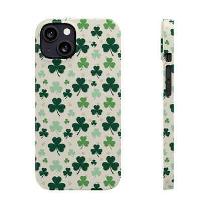 Shamrock Pattern Slim Phone Case — Irish Clover Protective Cover
