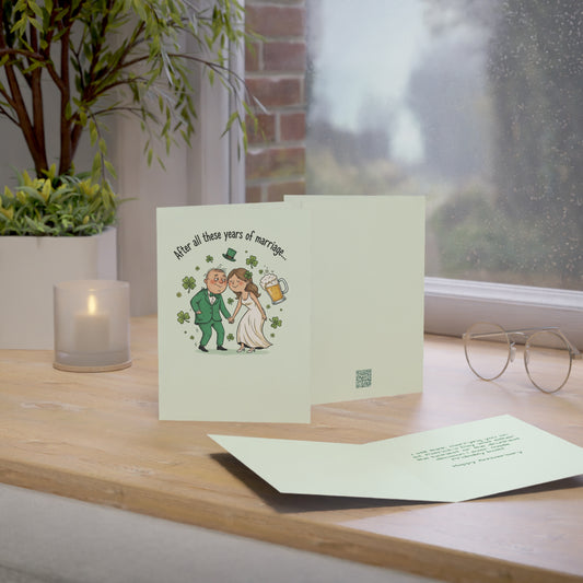 St. Patrick's Day Anniversary Card — "I Still Think Marrying You on St. Patrick's Day…Lucky or Drunk" (Humorous)
